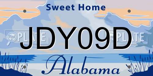 JDY09D Alabama License Plate