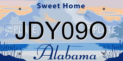 JDY09O Alabama License Plate