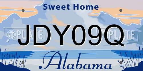 JDY09Q Alabama License Plate