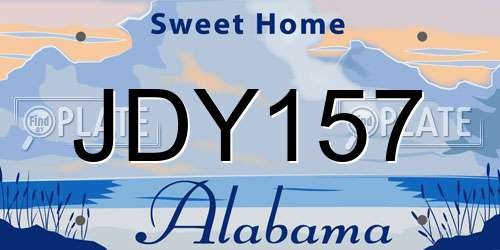 JDY157 Alabama License Plate
