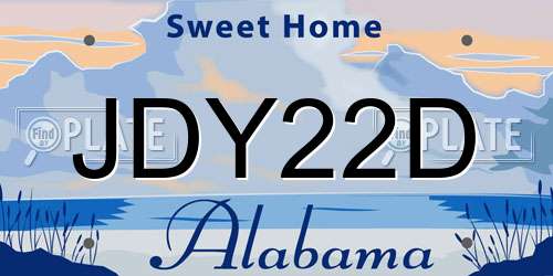 JDY22D Alabama License Plate