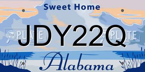 JDY22Q Alabama License Plate