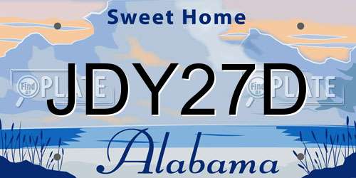 JDY27D Alabama License Plate