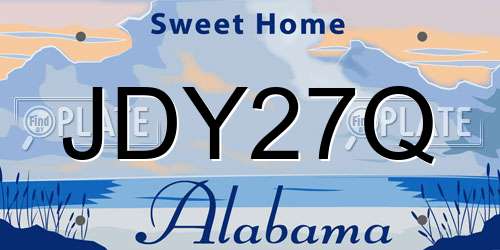 JDY27Q Alabama License Plate