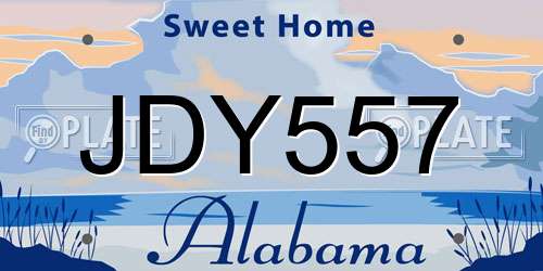 JDY557 Alabama License Plate