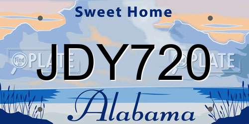 JDY720 Alabama License Plate