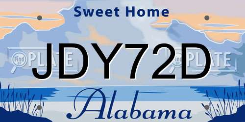 JDY72D Alabama License Plate