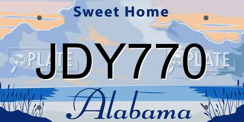 JDY770 Alabama License Plate