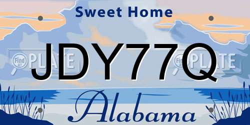 JDY77Q Alabama License Plate