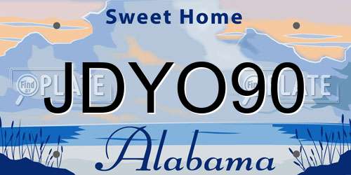 JDYO90 Alabama License Plate