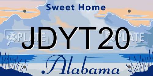 JDYT20 Alabama License Plate