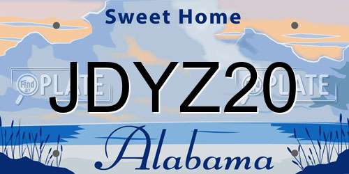 JDYZ20 Alabama License Plate