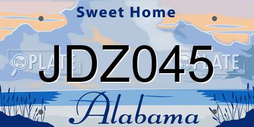 JDZ045 Alabama License Plate