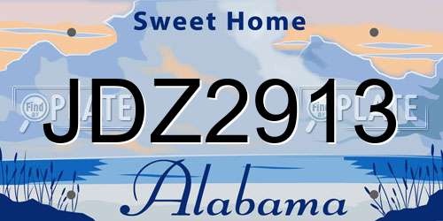 JDZ2913 Alabama License Plate