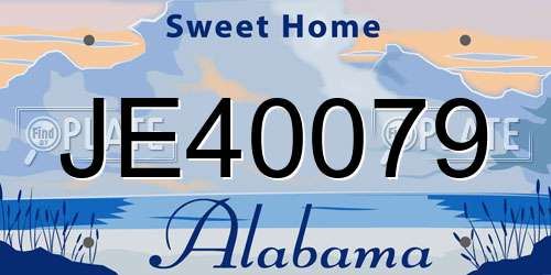 JE40079 Alabama License Plate