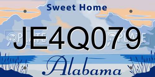 JE4Q079 Alabama License Plate