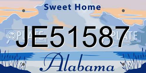 JE51587 Alabama License Plate