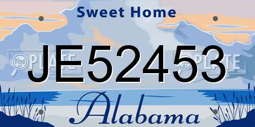 JE52453 Alabama License Plate