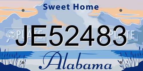 JE52483 Alabama License Plate