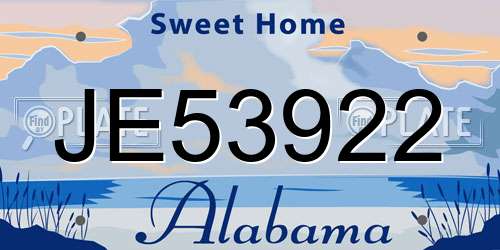 JE53922 Alabama License Plate