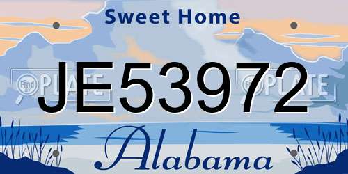 JE53972 Alabama License Plate