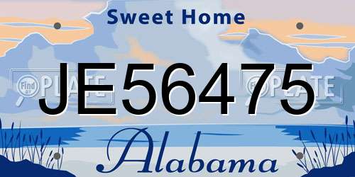 JE56475 Alabama License Plate