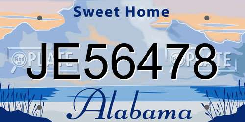 JE56478 Alabama License Plate