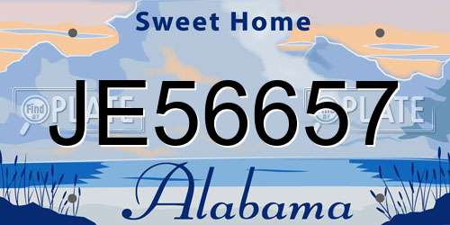 JE56657 Alabama License Plate