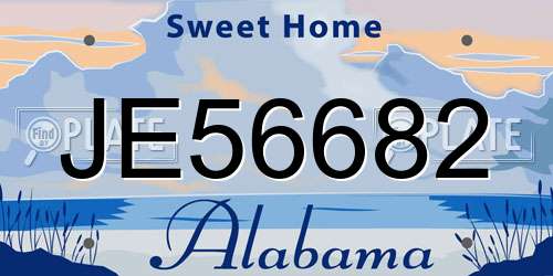 JE56682 Alabama License Plate