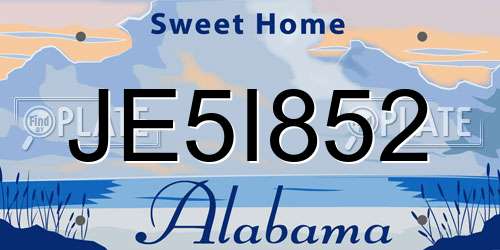 JE5I852 Alabama License Plate