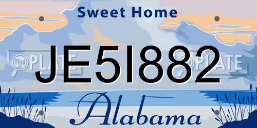 JE5I882 Alabama License Plate
