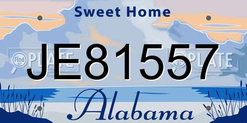 JE81557 Alabama License Plate