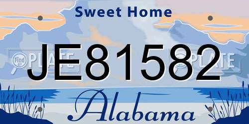 JE81582 Alabama License Plate