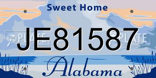 JE81587 Alabama License Plate