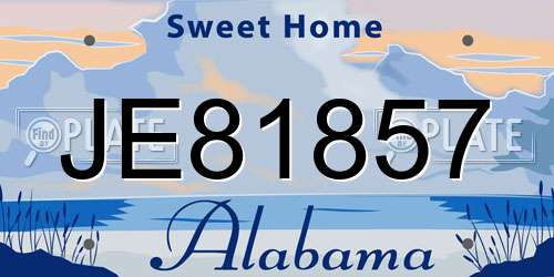 JE81857 Alabama License Plate