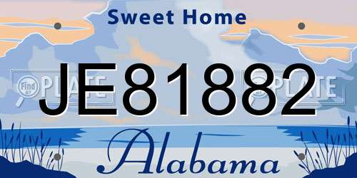 JE81882 Alabama License Plate