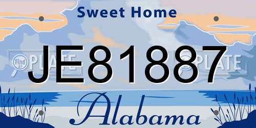 JE81887 Alabama License Plate