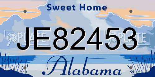 JE82453 Alabama License Plate