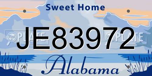 JE83972 Alabama License Plate