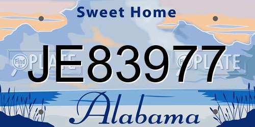 JE83977 Alabama License Plate