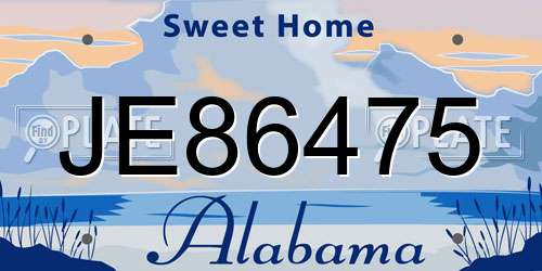 JE86475 Alabama License Plate