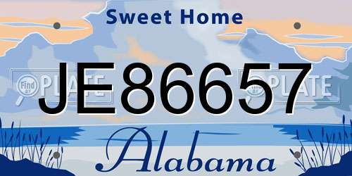 JE86657 Alabama License Plate