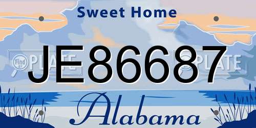 JE86687 Alabama License Plate