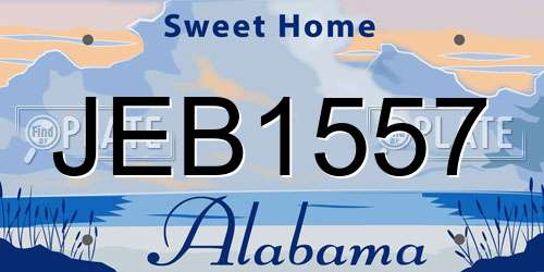 JEB1557 Alabama License Plate