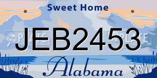 JEB2453 Alabama License Plate
