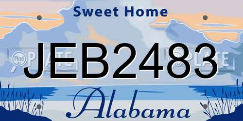 JEB2483 Alabama License Plate