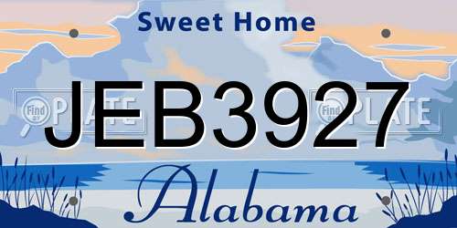 JEB3927 Alabama License Plate