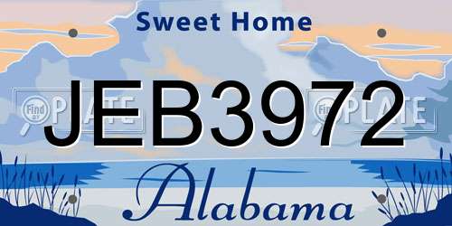JEB3972 Alabama License Plate