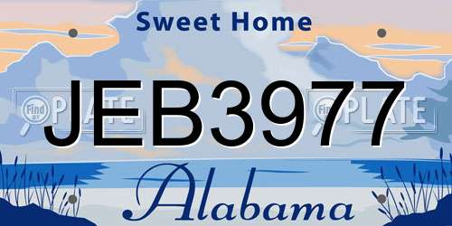 JEB3977 Alabama License Plate