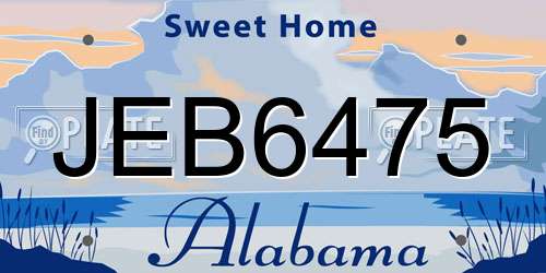 JEB6475 Alabama License Plate